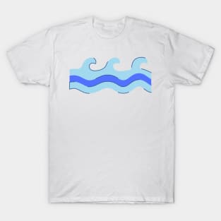 blue water waves design T-Shirt